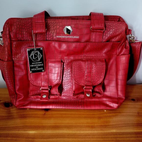 Thinkgeek Handbag of Holding w/Strap Red Dragon scale - RARE Preowned - Picture 1 of 13